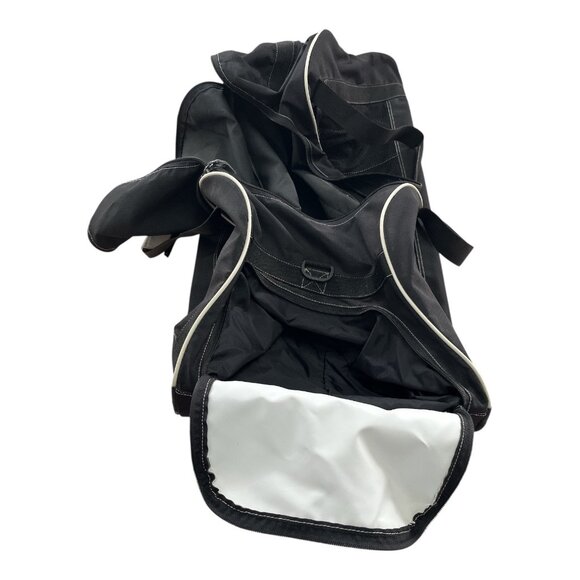 New Balance 30" Rolling Duffel Bag – Black with White Trim, 3 Mesh Pockets, Side - Picture 6 of 7